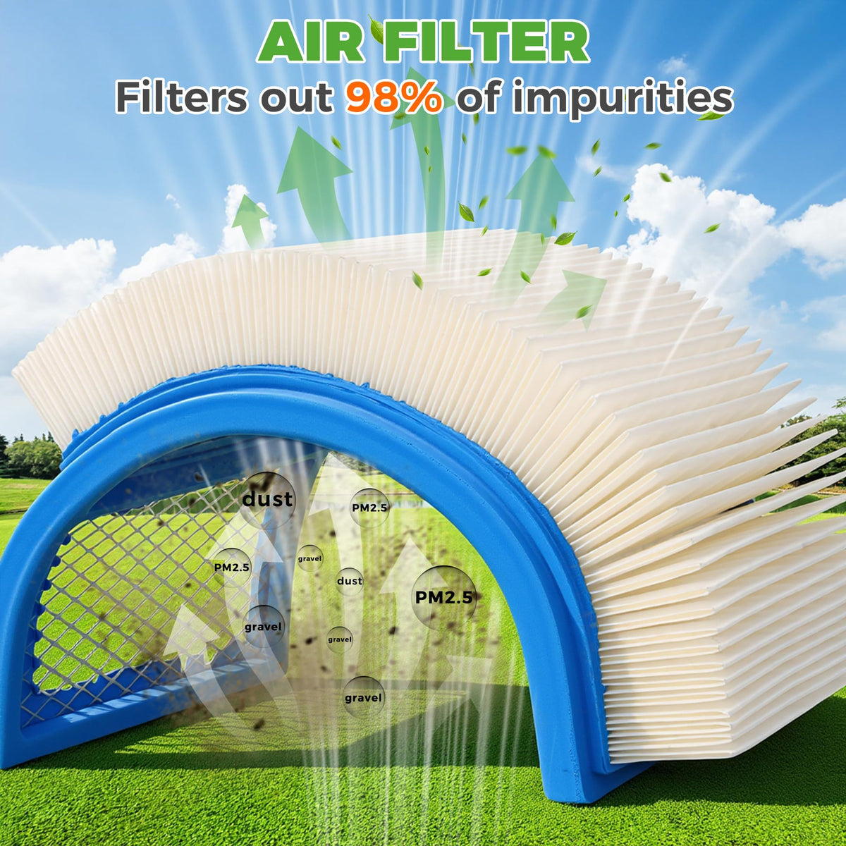10L0L air filter 72368G01 traps dirt for cleaner airflow and better performance