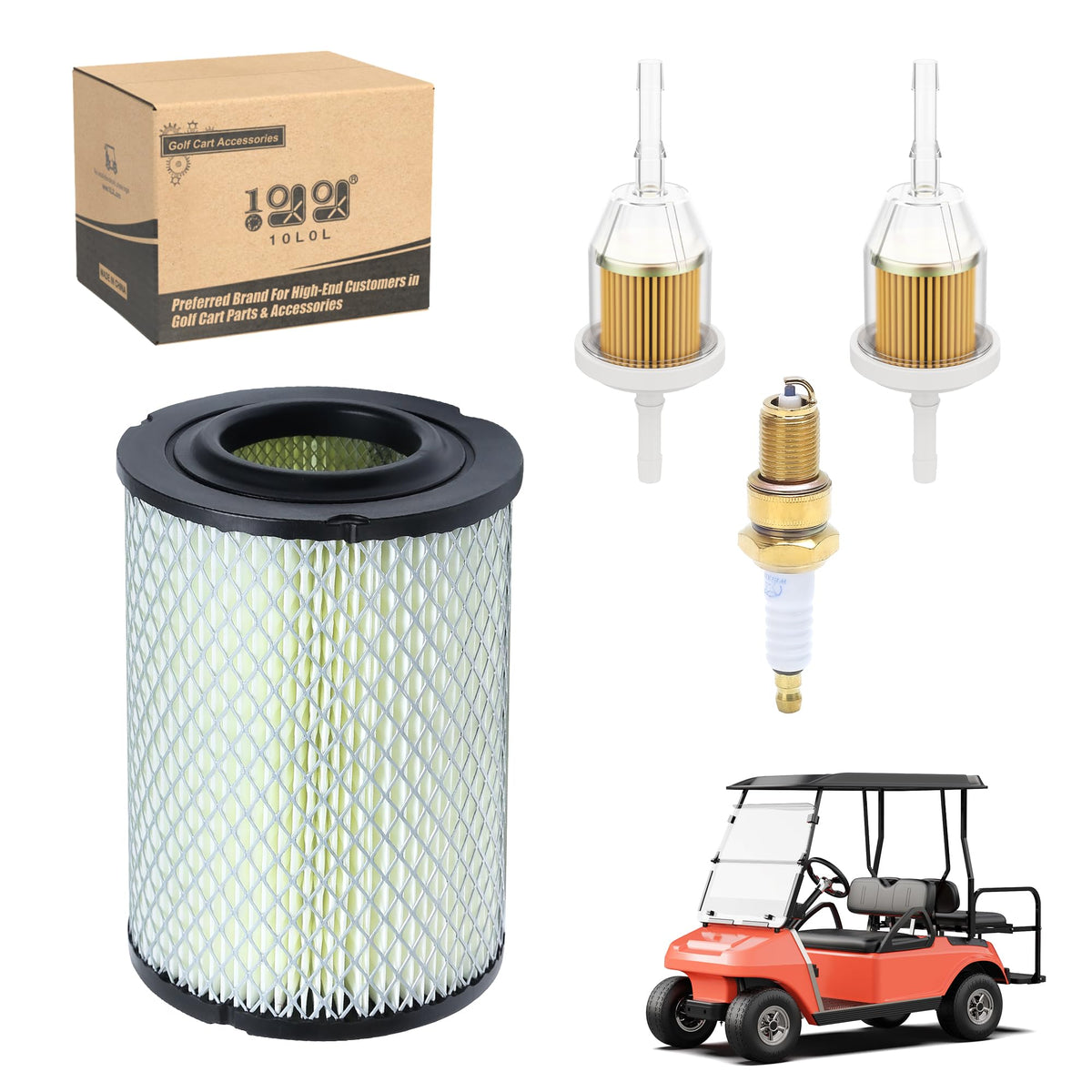 10L0L air filter element protects the 341cc engine from dust and debris.