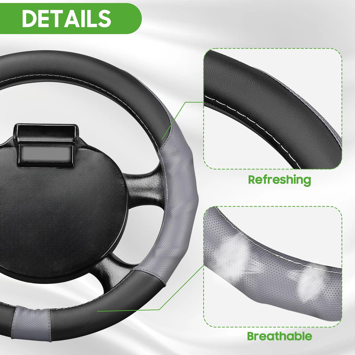 10L0L all-season steering wheel cover keeps handling comfortable year-round.