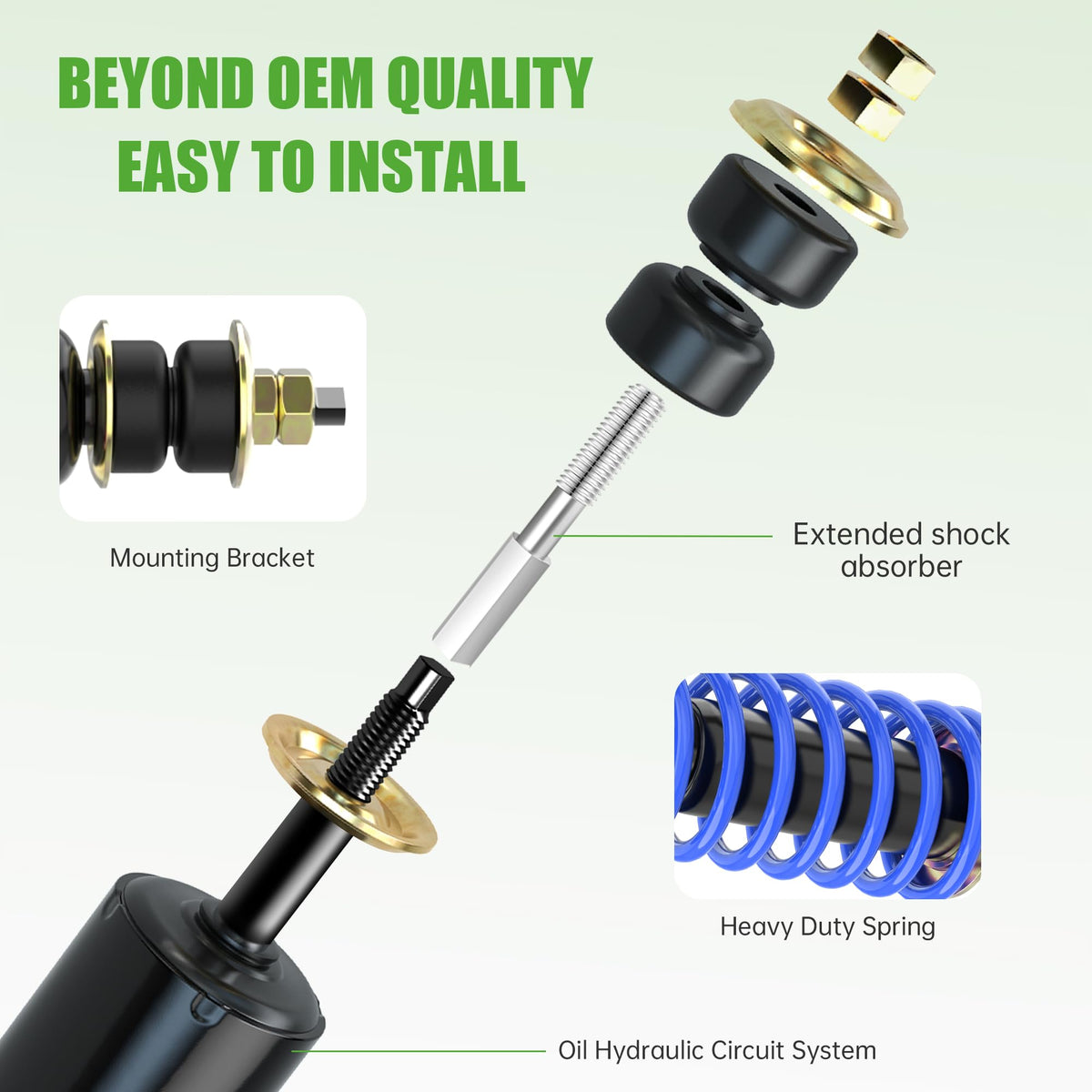 10L0L All‑weather fluid maintains consistent damping across temperature changes.