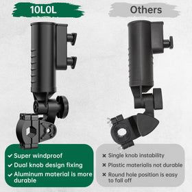 Durable aluminum base delivers wind resistance and steady support