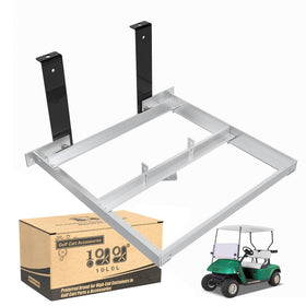 10L0L aluminum battery tray rack for EZGO TXT—sturdy construction for organized battery layout