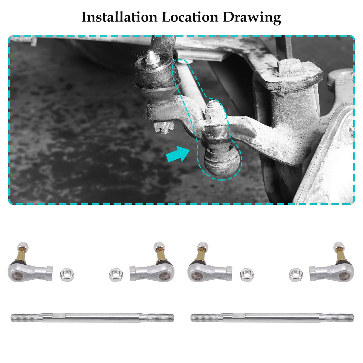 10L0L aluminum tie rod end provides corrosion resistance outdoors