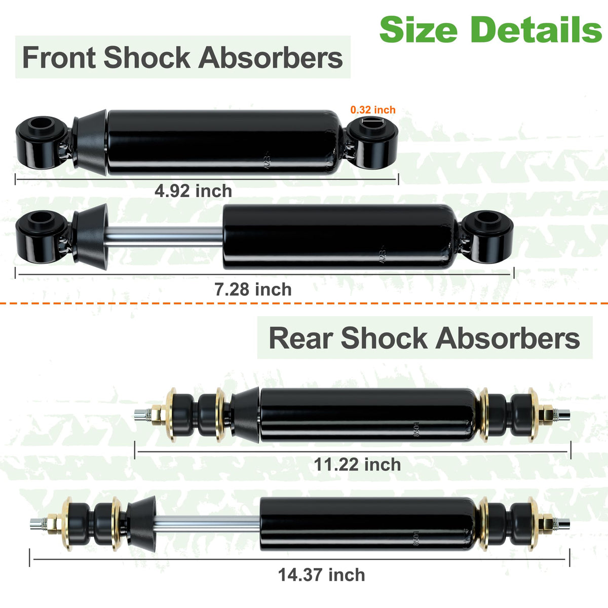 10L0L anti-rust coated shock kit for durable golf cart performance
