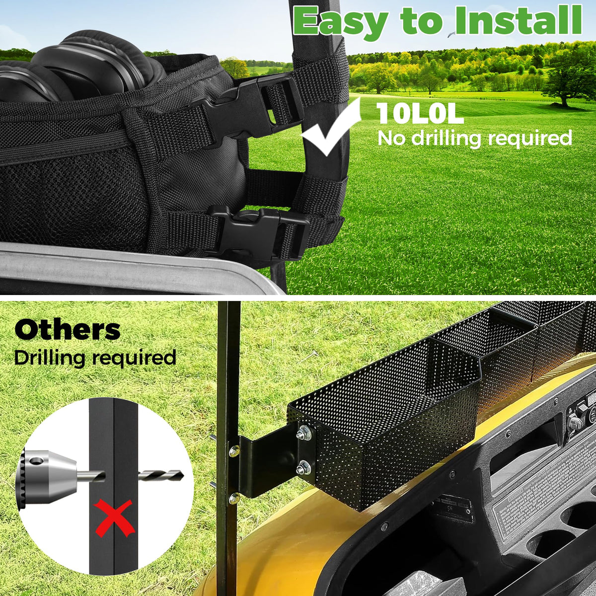 10L0L anti-slip mesh and lid keep items secure during drive