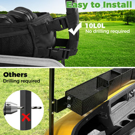 10L0L anti-slip mesh and lid keep items secure during drive