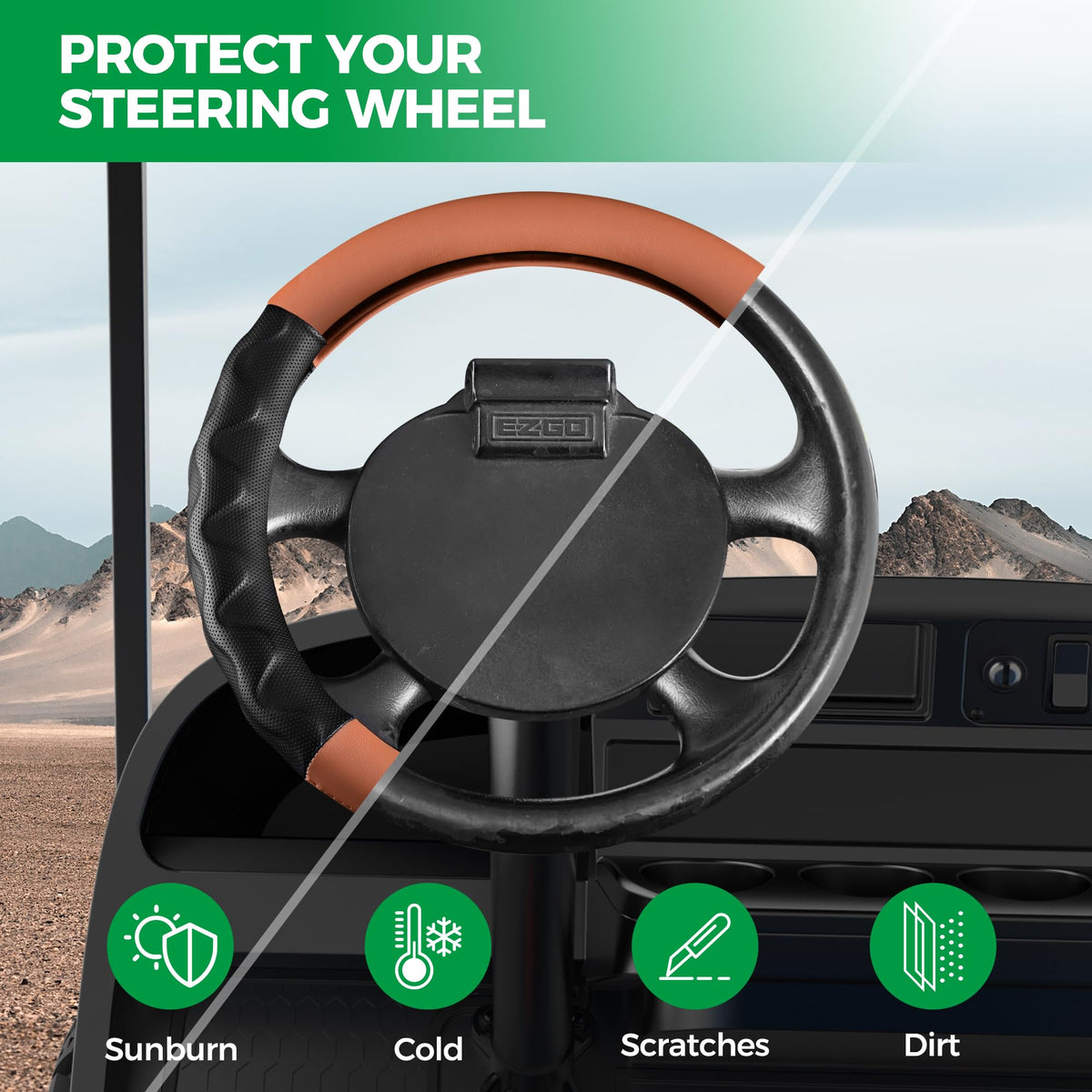 10l0l anti-slip grip steering cover reduces slip for confident steering.