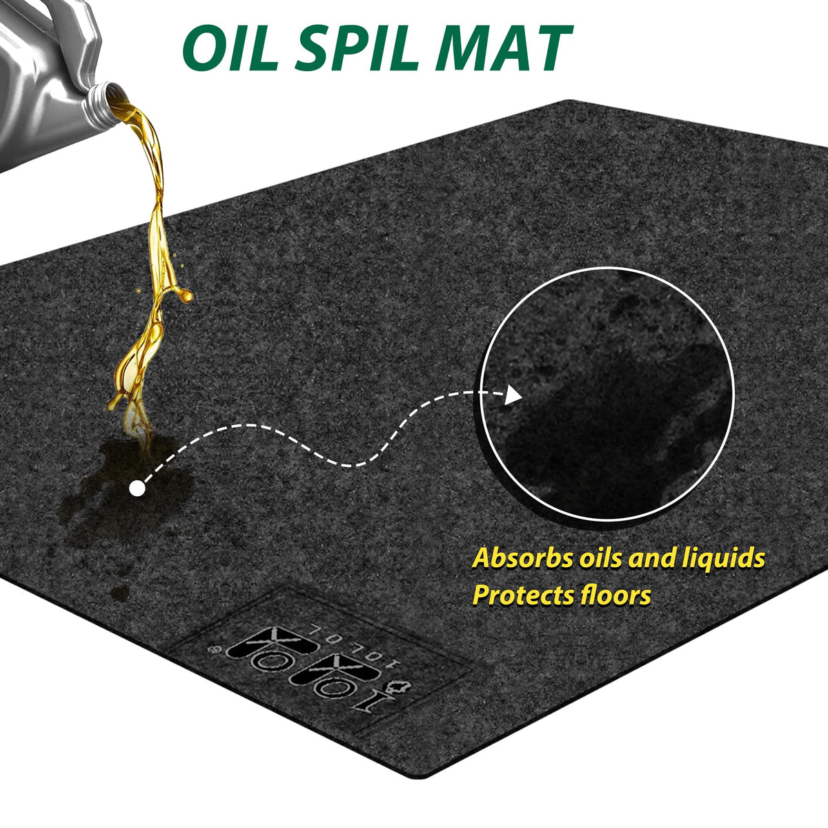 10L0L anti-slip thickened garage mat keeps workspace safe