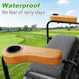 10L0L armrest passenger side orange adds comfort and a convenient cup holder.