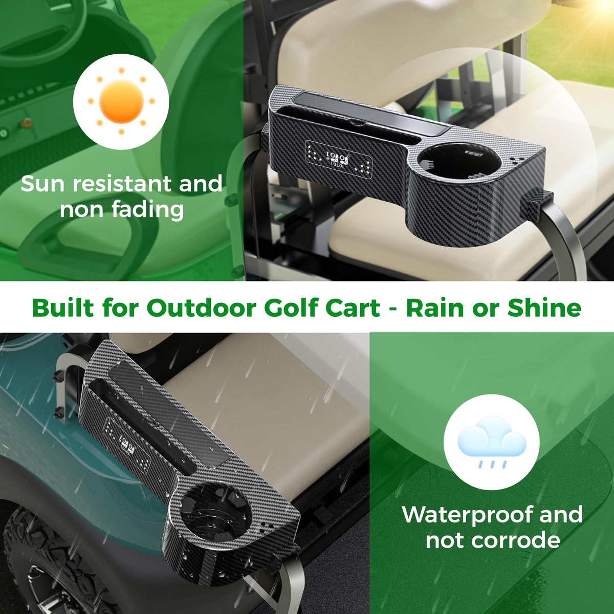 10L0L rear-seat armrests fit 1-1.25 inch tubes on popular carts