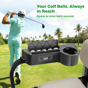 10L0L armrest with three tee holders organized on course
