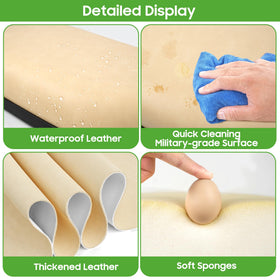 10L0L artificial leather cushion with handcrafted stitching for durability.