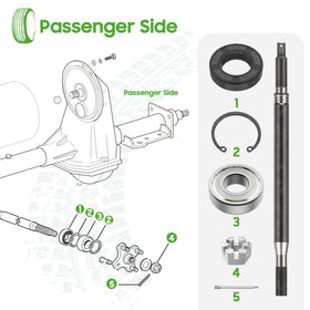 10L0L axle bearings and oil seals reduce friction for smoother operation