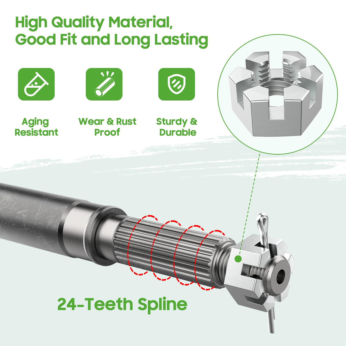 10L0L axle kit in box showing complete replacement contents