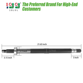 10L0L axle shaft with bearing included for easy, durable installation.