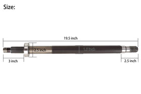 Axle shaft length approximately 19.5 inches for proper fit.