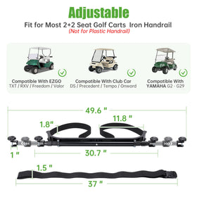 Paint-friendly soft tape on 10L0L bag holder protects cart finish