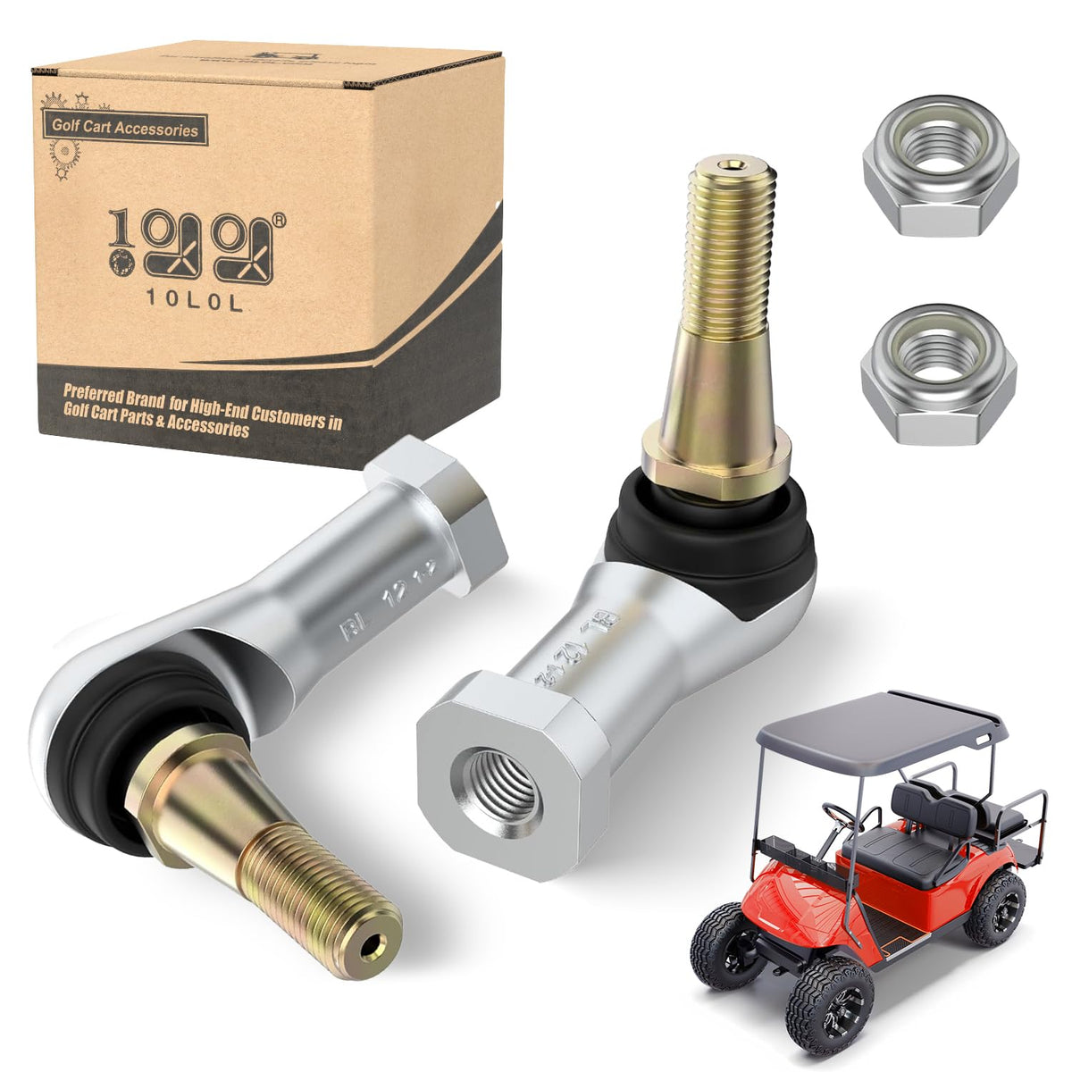 10L0L EZGO TXT driver-side ball joint tie rod end for precise steering.