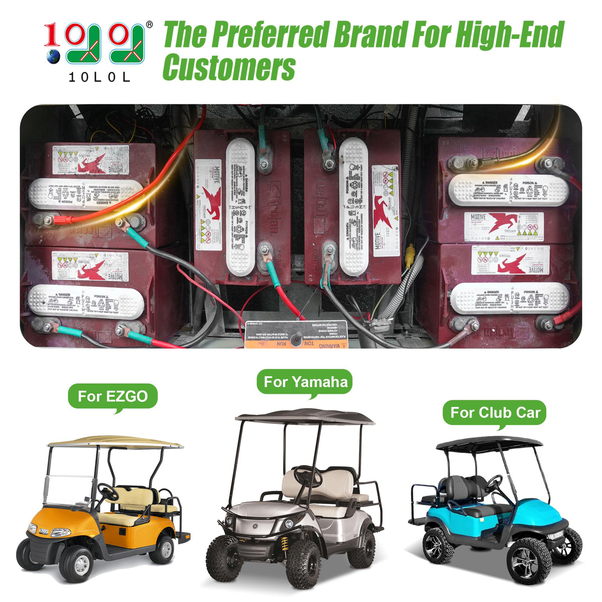 10L0L battery cable 41-3in designed for durable, long-reaching golf cart connections.
