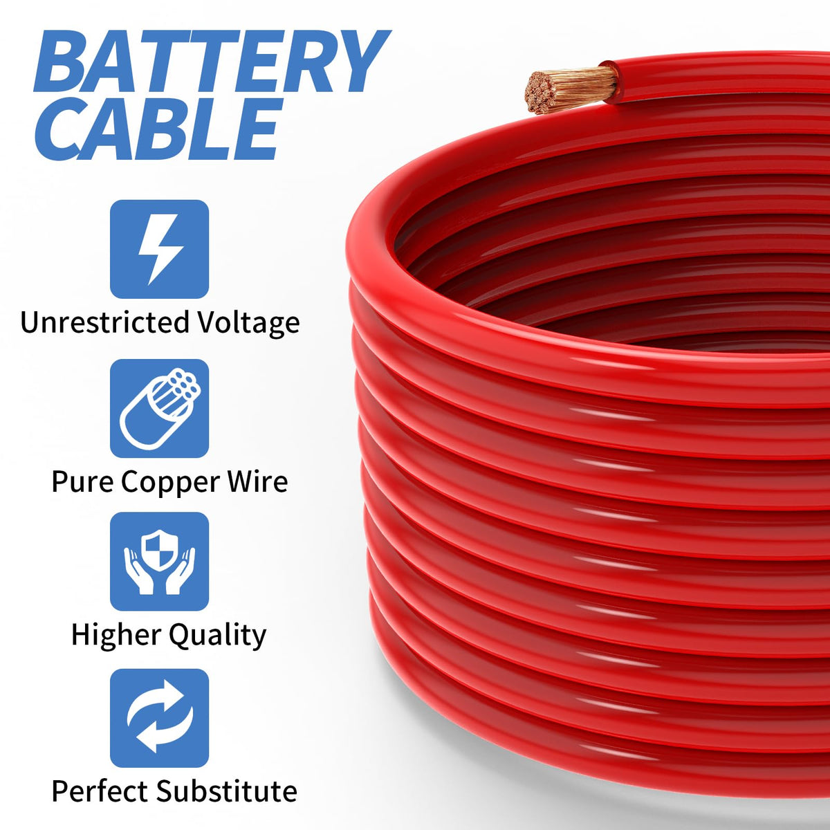 10L0L battery cable set EZGO Club Car compatibility laid out for versatile golf cart use