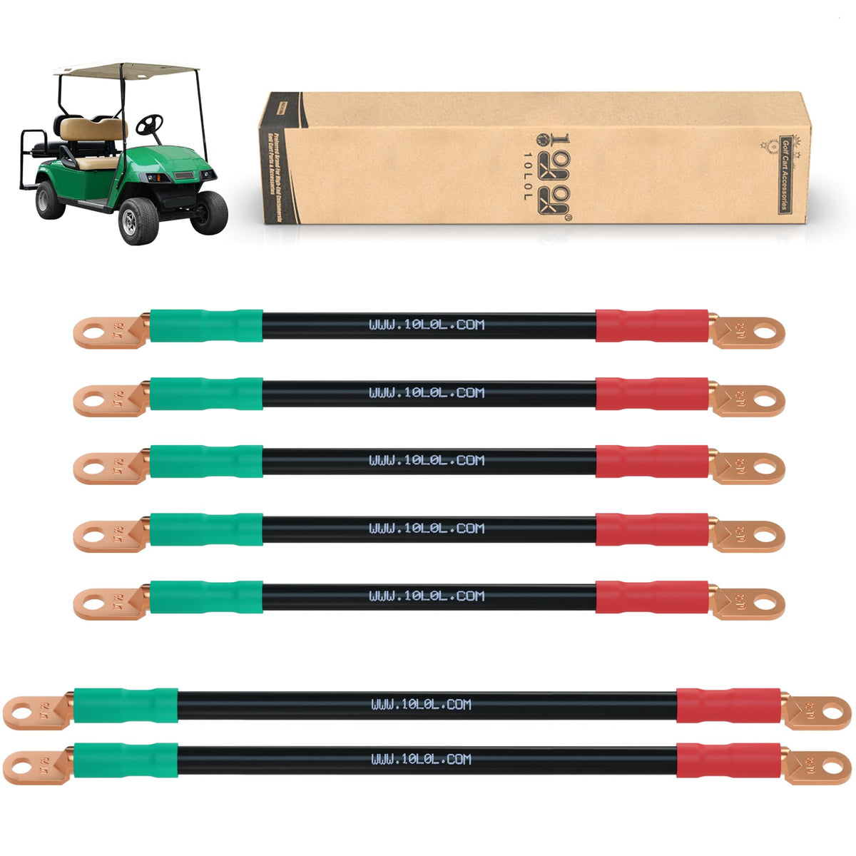 10L0L golf cart battery cables 4 gauge red positive with heavy-duty terminal