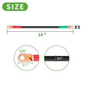 10L0L battery cables for Yamaha G8; 14-inch length with durable copper lugs.