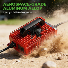 10L0L charger supports Lead-Acid, AGM, and LiFePO4 batteries.