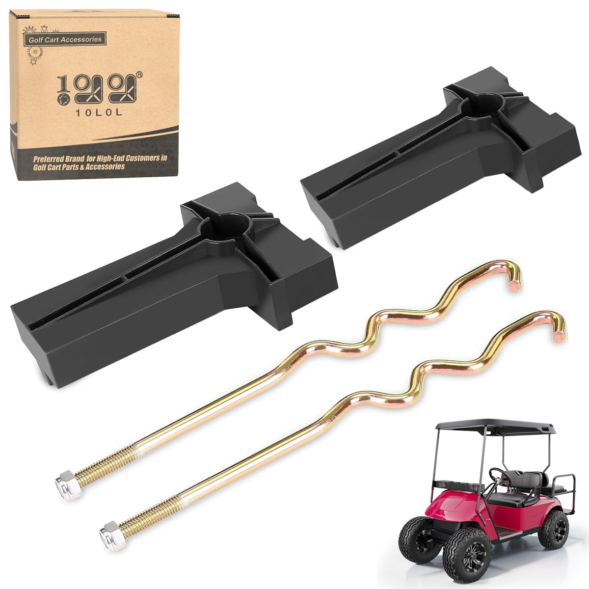 10L0L battery hold-down plate for Club Car Precedent keeps batteries secure.