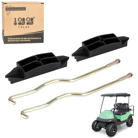 10L0L battery hold-down plate kit for Club Car Precedent front view securing four 12V batteries