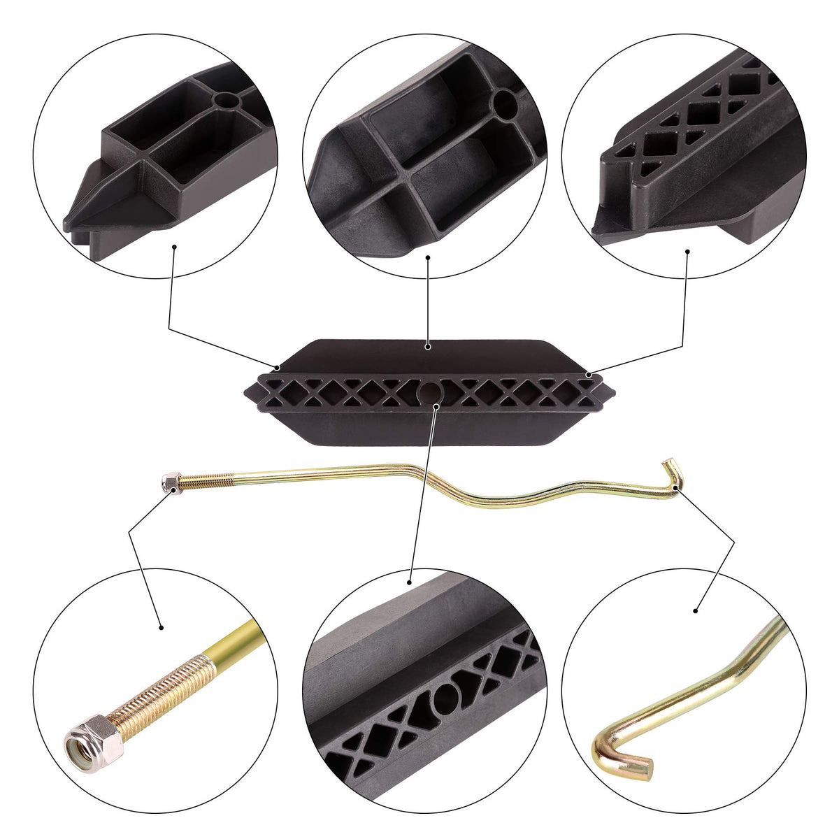 10L0L assembly of battery hold-down plate with rods and components