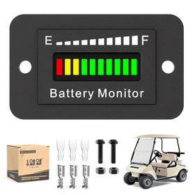 10L0L battery meter front view for easy cart status check