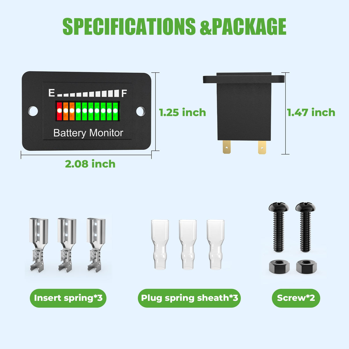 10L0L battery meter use case on golf carts and motorcycles