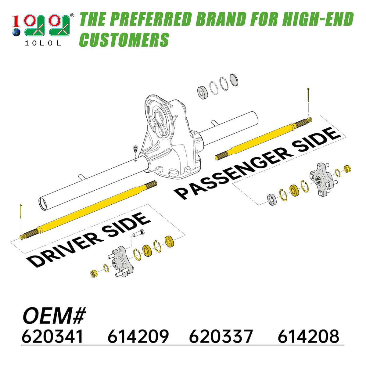 10L0L bearing seal kit for EZGO rear axle shaft ensures seal integrity and minimal leaks during rides