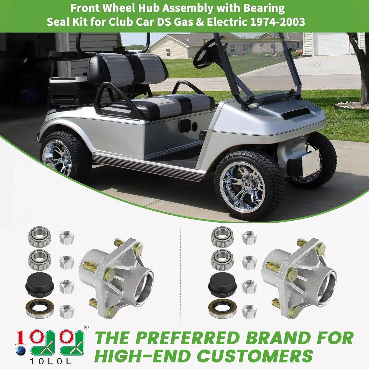 Bearing seals kit with hub, helps prevent grease leaks
