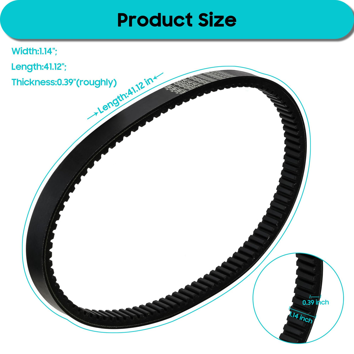 Measurement showing belt diameter for correct sizing and performance
