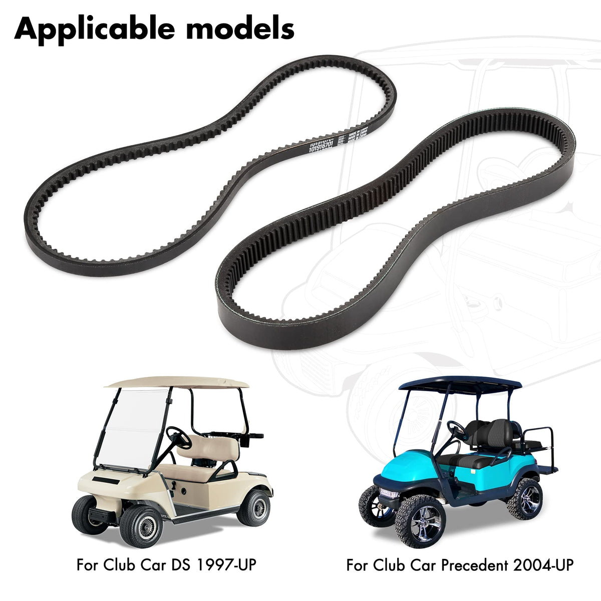 10L0L belt kit in packaging for Club Car