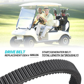10L0L belt installed on EZGO clutch for smoother power transmission.