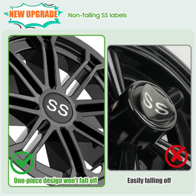 10L0L Black finish wheel cover detail highlights premium look and protection.