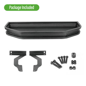 Black powder-coated finish offers rust resistance and wear durability