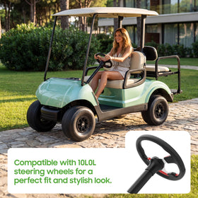 10L0L black satin finish detail adds premium styling to golf carts.