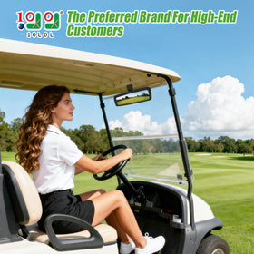 10L0L rhinestone golf cart mirror for EZGO highlights universal fit for brighter course awareness