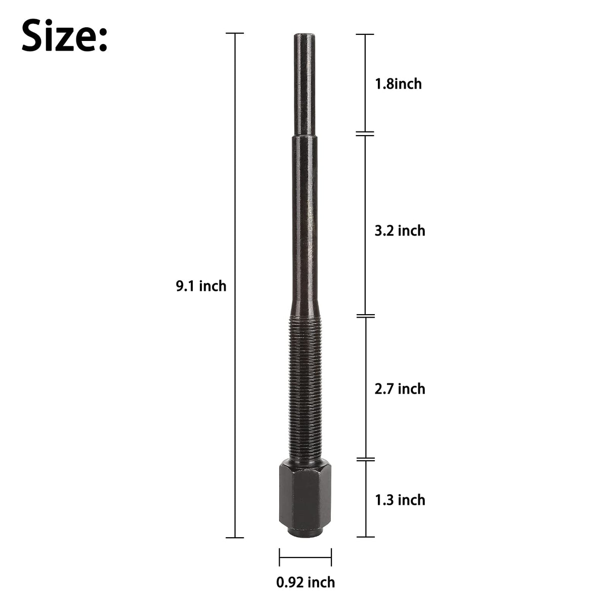 Close-up of durable puller bolt construction