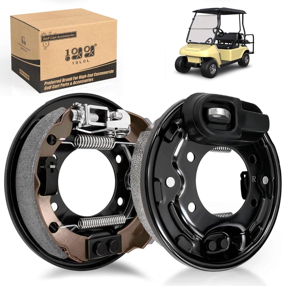 10L0L brake assembly left rear wheel view with robust construction for stability.