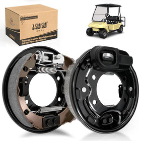 10L0L brake assembly left rear wheel view with robust construction for stability.