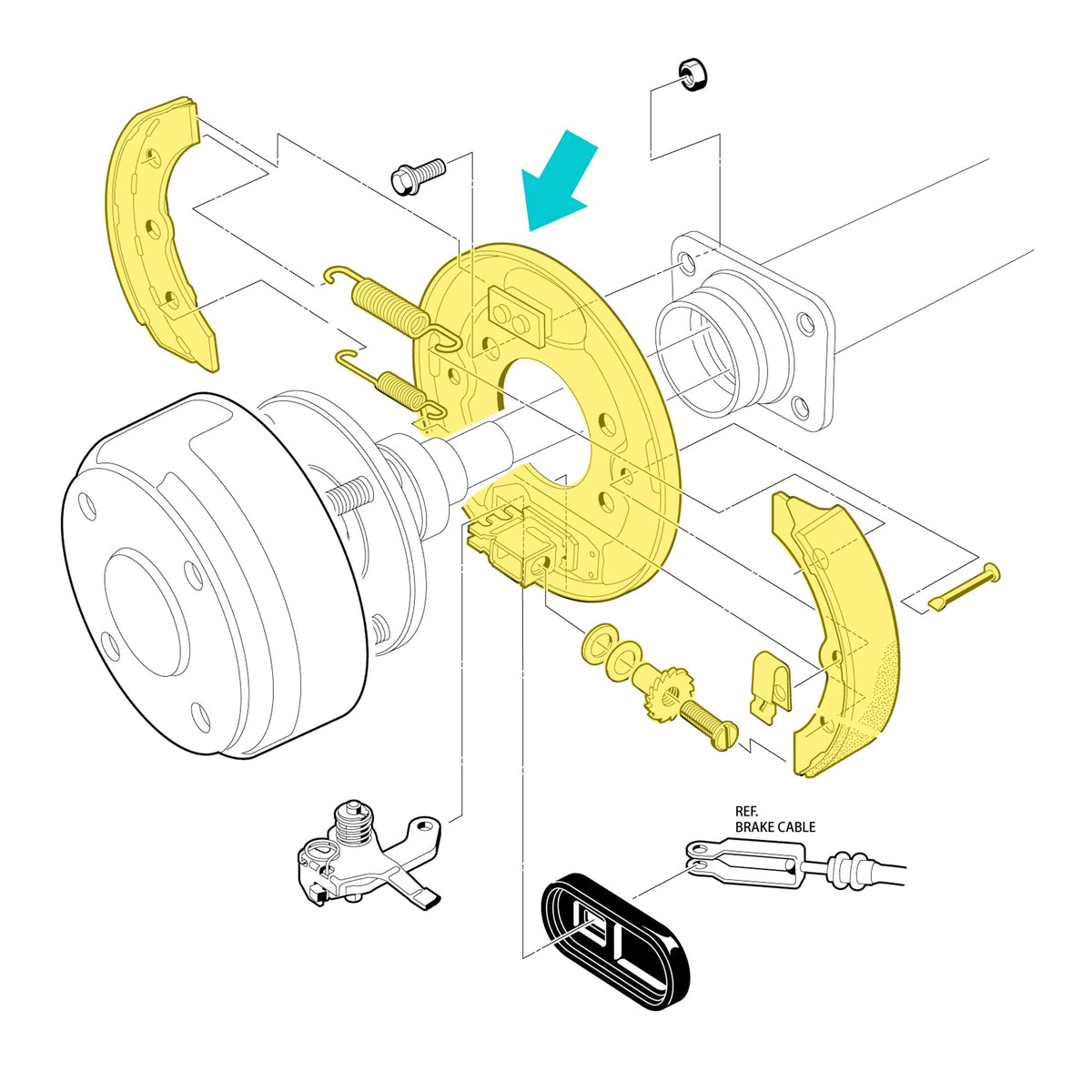 10L0L brake assembly Yamaha 1982-2006 offers durable compatibility.