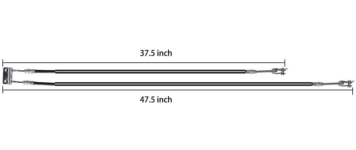 10L0L brake cable close-up with metal fittings for EZGO