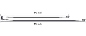 10L0L brake cable close-up with metal fittings for EZGO