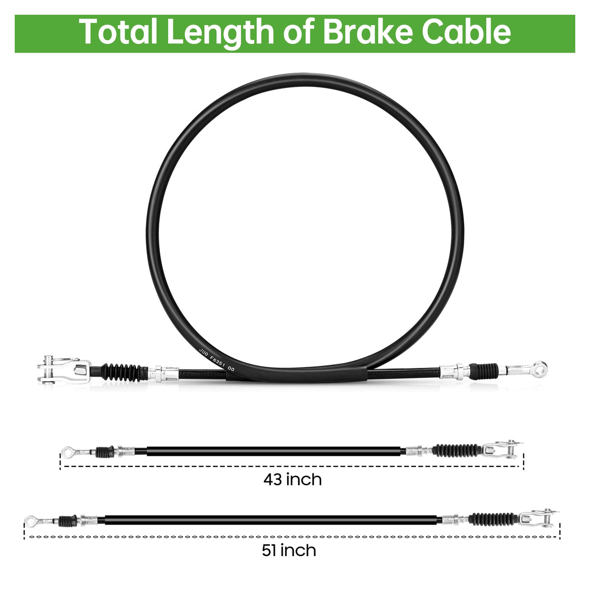 10L0L brake cable ready for installation on a golf cart
