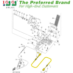 10L0L brake cable close-up showing OEM JW1-F6341-31-00 compatibility