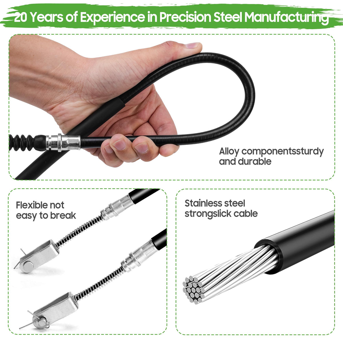 10L0L stainless-steel-core brake cable for EZGO TXT durability and reliability.